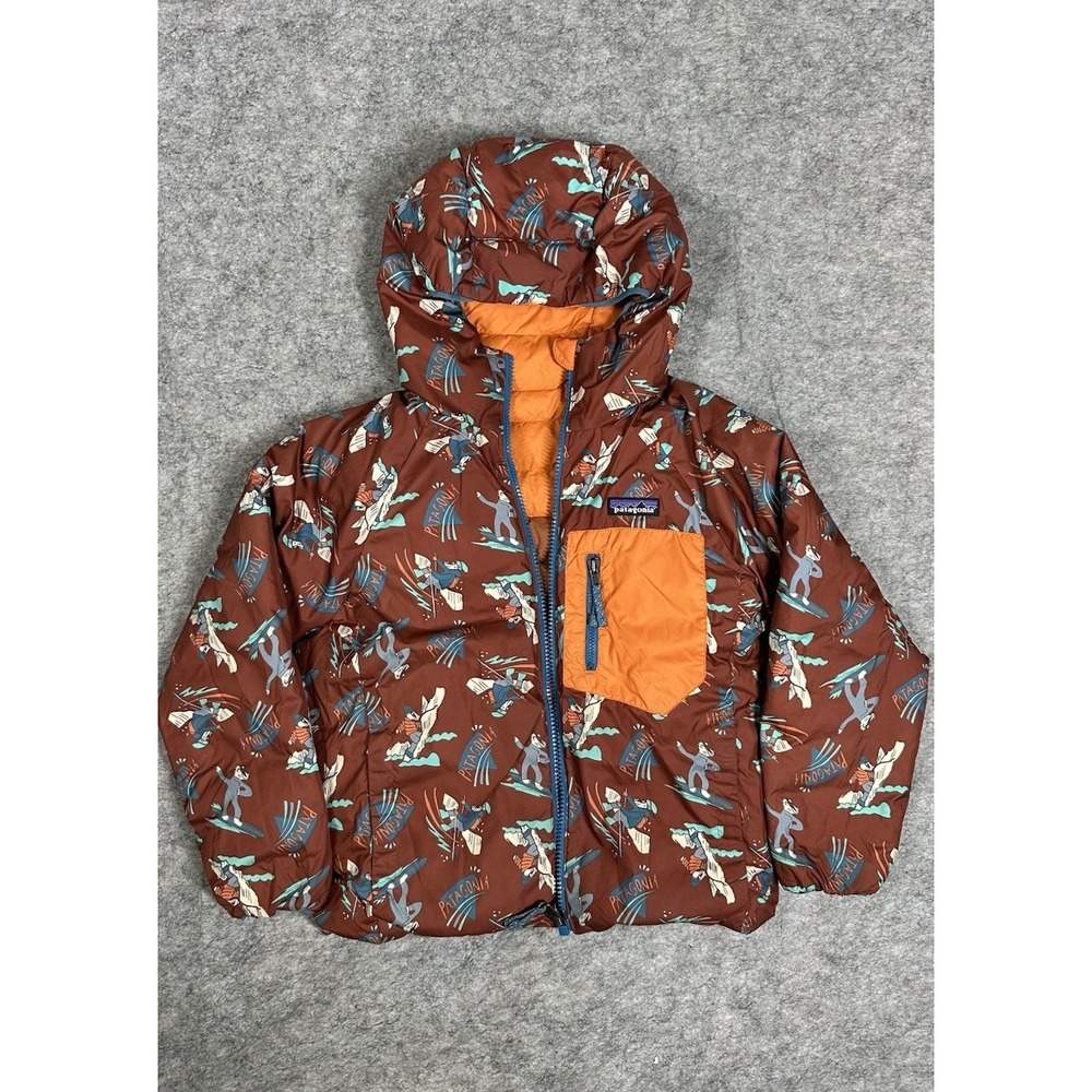 Patagonia Jacket Boys XS 5-6 Reversible Puffer Down Snow Sweater Hoody Youth